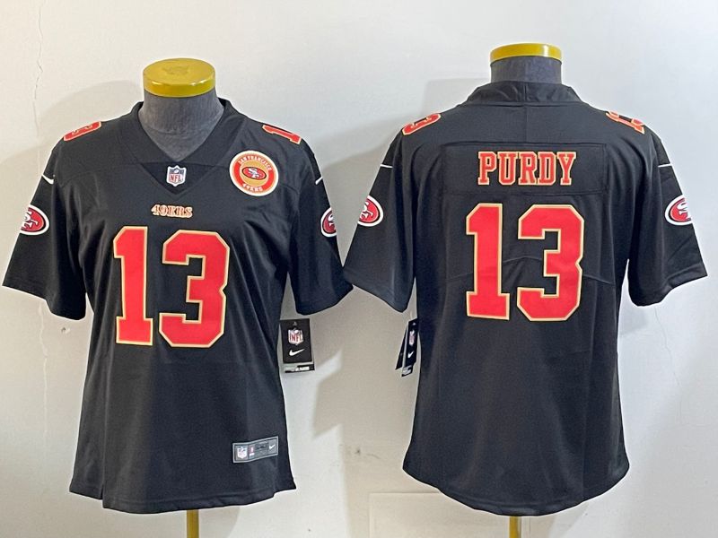 Youth San Francisco 49ers #13 Purdy Black Gold 2024 Nike Vapor Limited NFL Jersey style 12024->women nfl jersey->Women Jersey